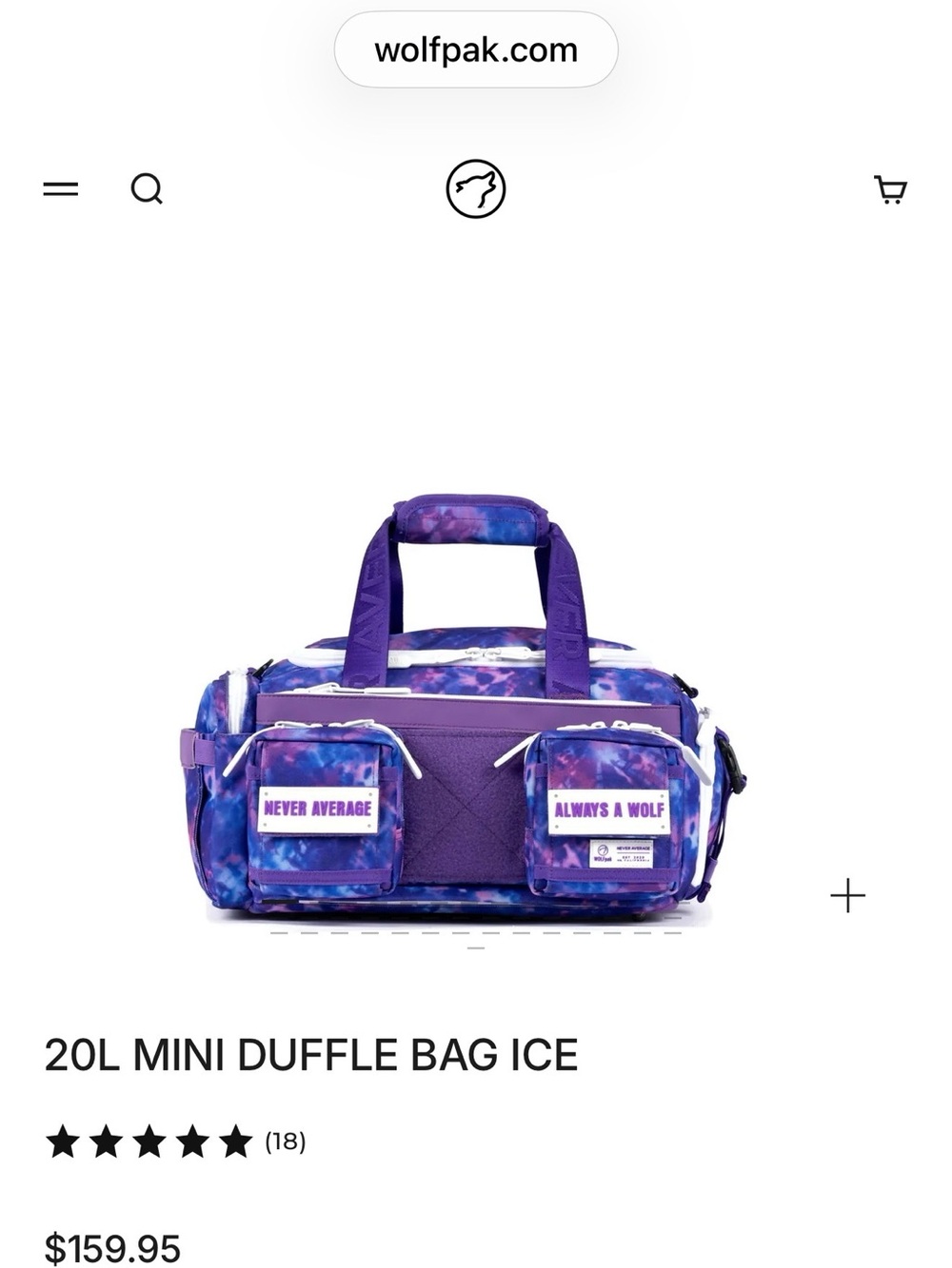 Wolfpak 20L Mini Duffle Bag Ice - Purple Tie-Dye